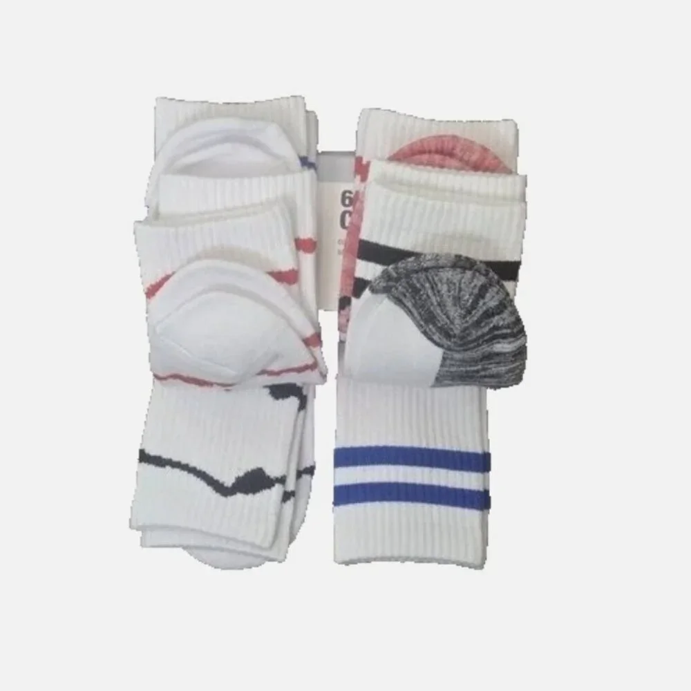Hanes Men's 6 Pack Crew Socks White NIP
